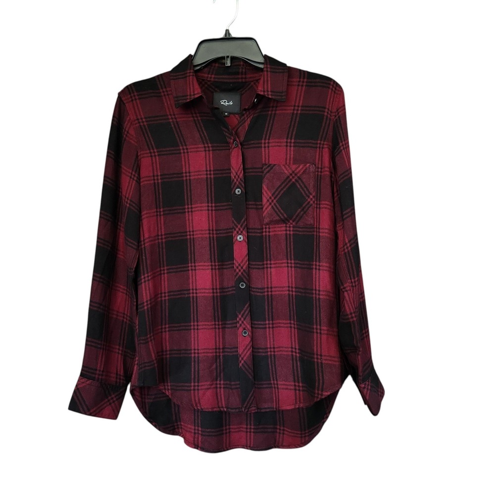 Rails Hunter Plaid Button Down Shirt Cranberry Ash Red Black XS Excellent